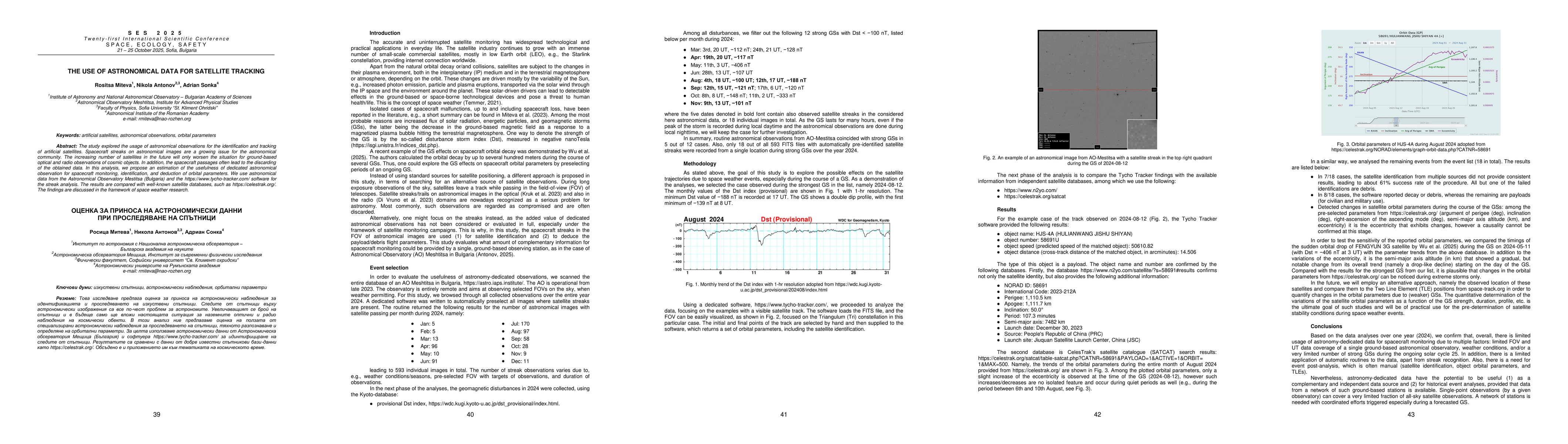 Thumbnail for The use of astronomical data for satellite tracking