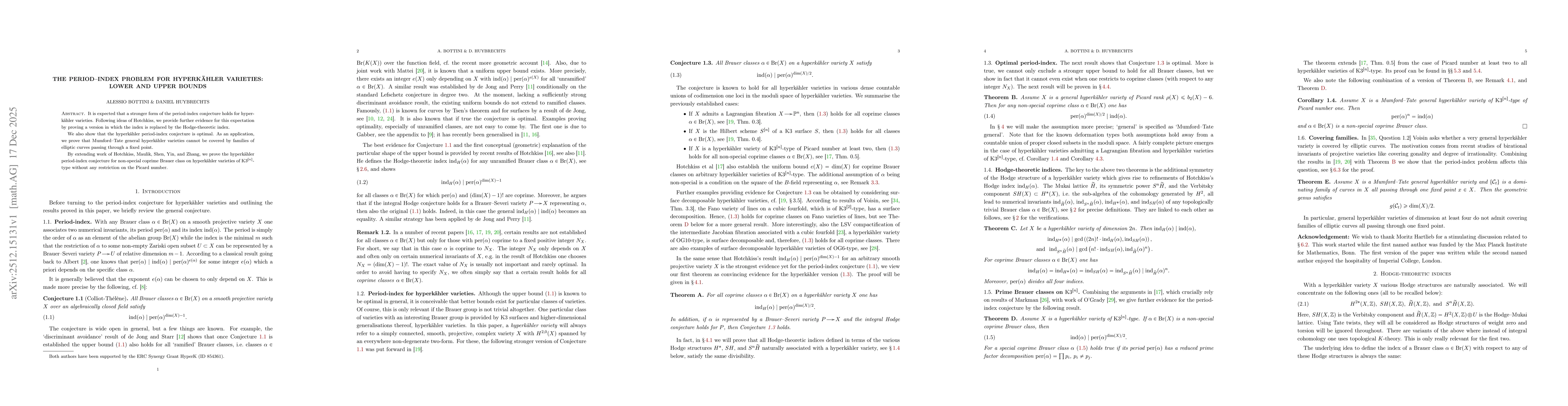Thumbnail for The period-index problem for hyperkähler varieties: Lower and upper bounds