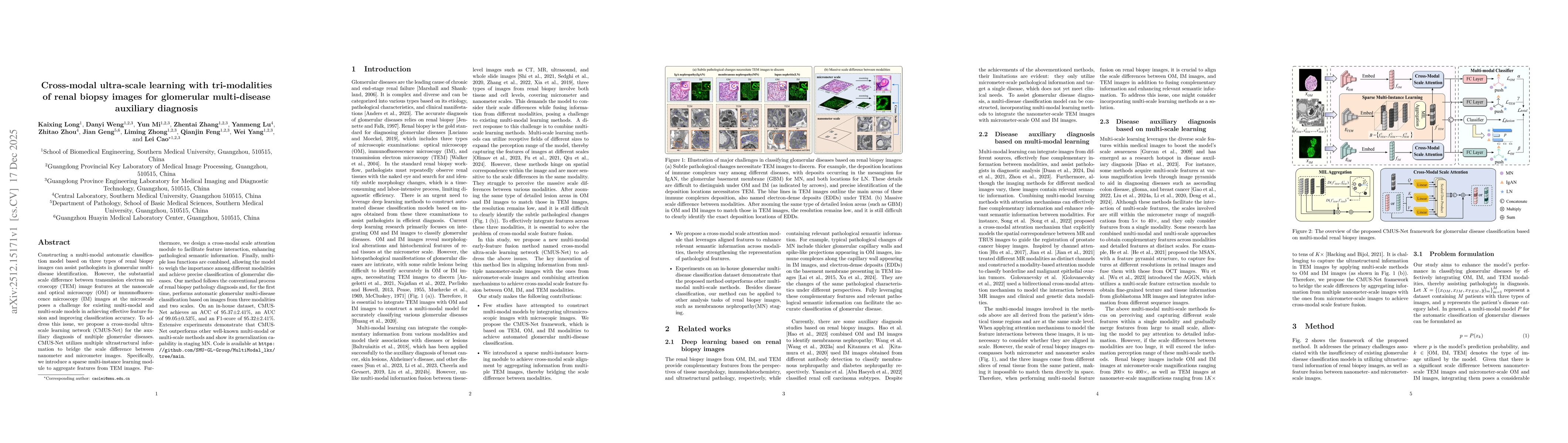 Thumbnail for Cross-modal ultra-scale learning with tri-modalities of renal biopsy images for glomerular multi-disease auxiliary diagnosis