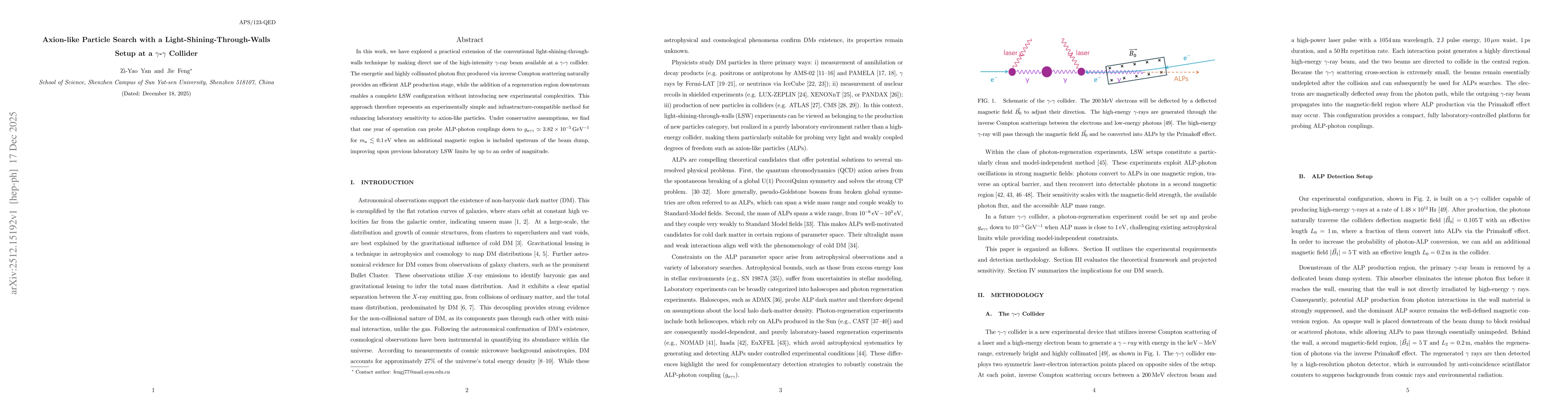 Thumbnail for Axion-like Particle Search with a Light-Shining-Through-Walls Setup at a $γ$-$γ$ Collider
