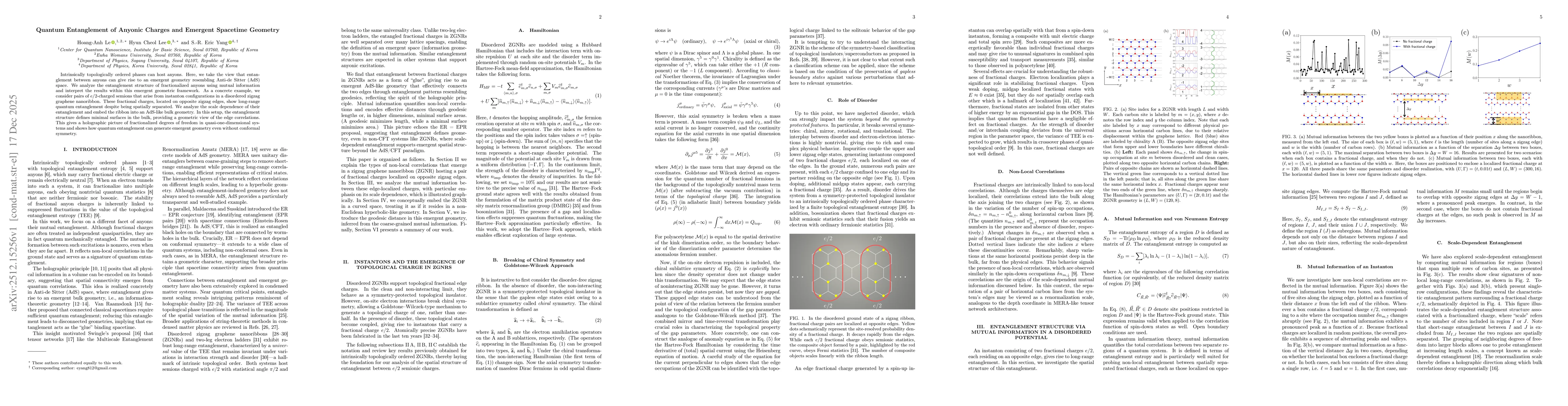 Thumbnail for Quantum Entanglement of Anyonic Charges and Emergent Spacetime Geometry