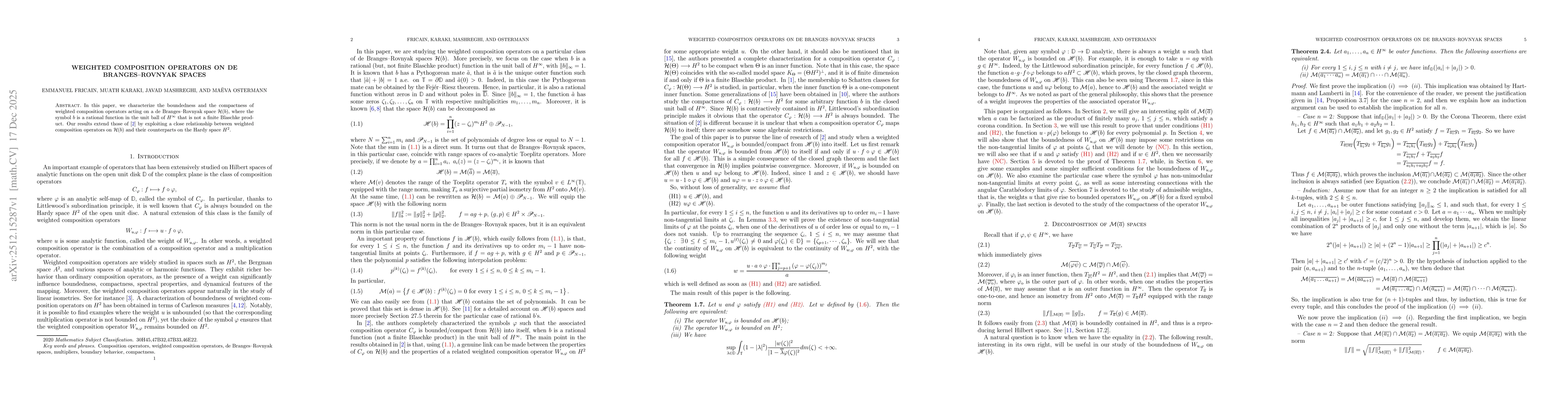 Thumbnail for Weighted composition operators on de Branges-Rovnyak spaces