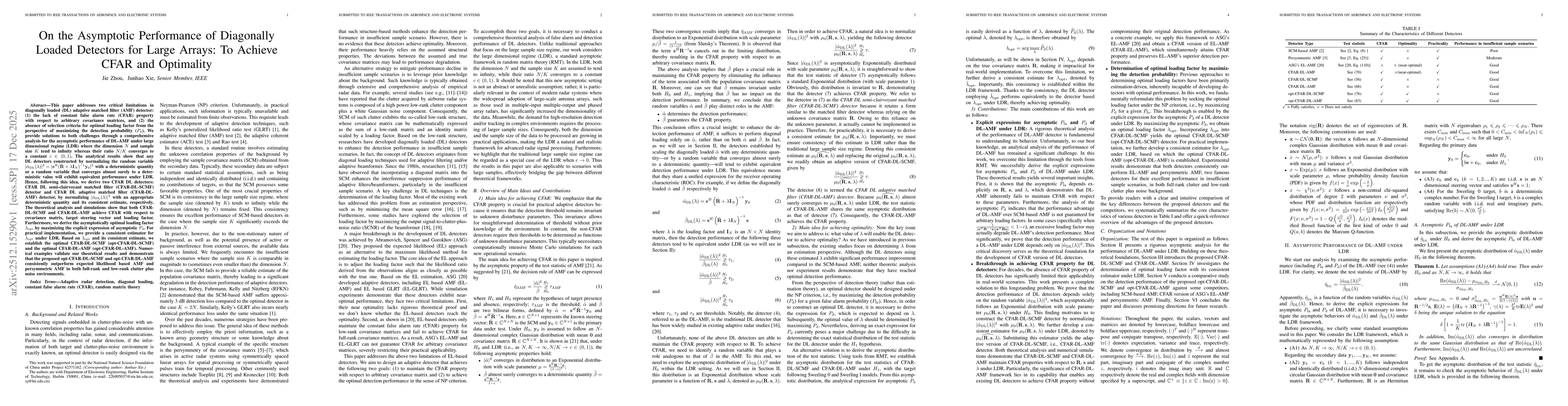 Thumbnail for On the Asymptotic Performance of Diagonally Loaded Detectors for Large Arrays: To Achieve CFAR and Optimality
