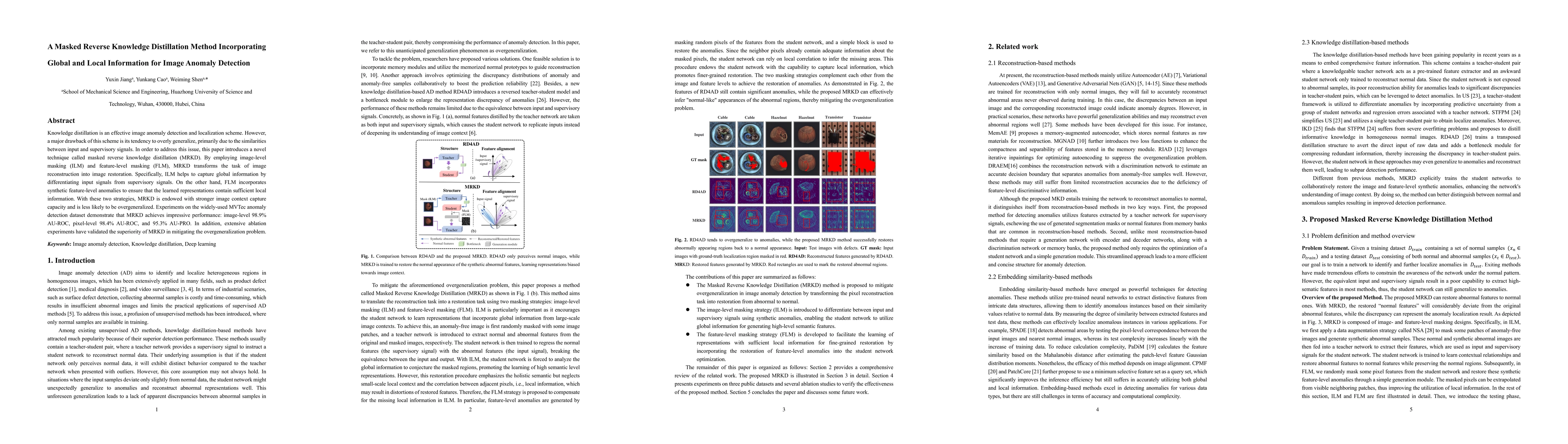 Thumbnail for A Masked Reverse Knowledge Distillation Method Incorporating Global and Local Information for Image Anomaly Detection
