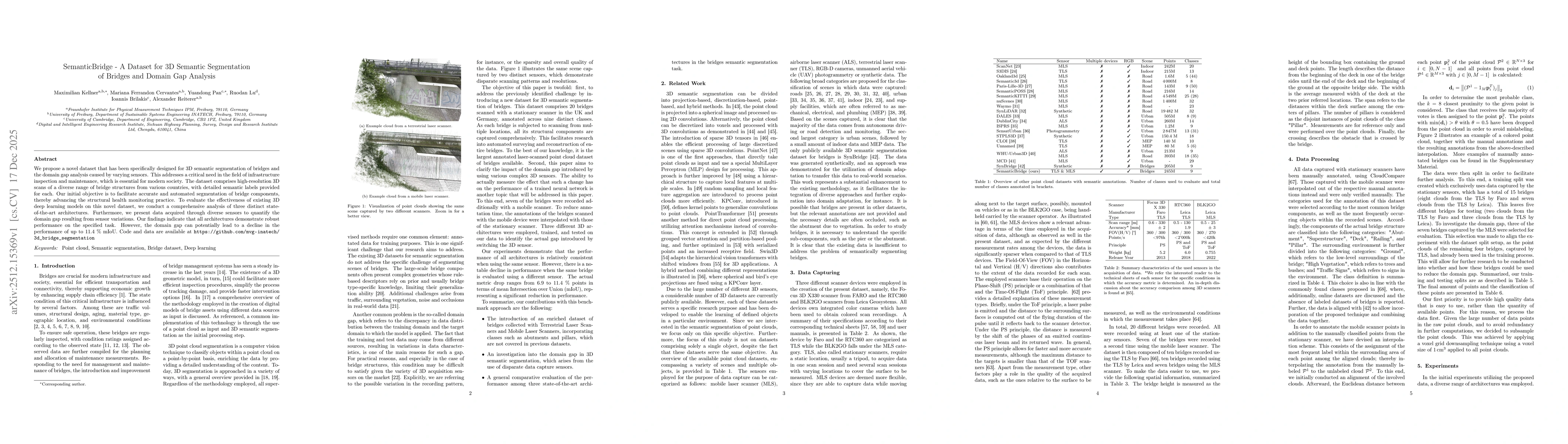 Thumbnail for SemanticBridge -- A Dataset for 3D Semantic Segmentation of Bridges and Domain Gap Analysis