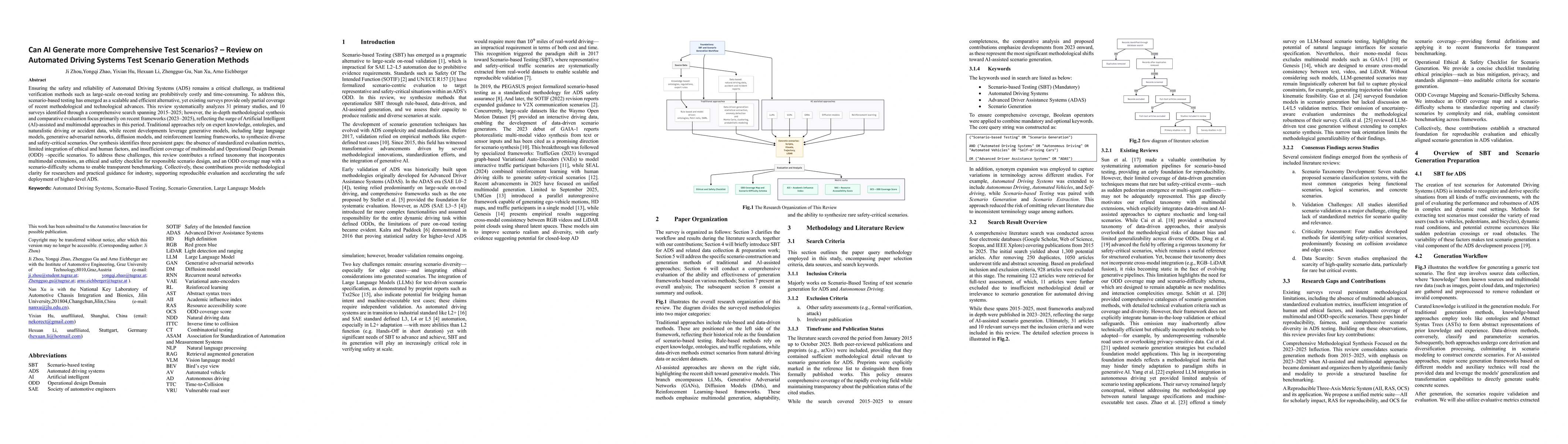 Thumbnail for Can AI Generate more Comprehensive Test Scenarios? Review on Automated Driving Systems Test Scenario Generation Methods