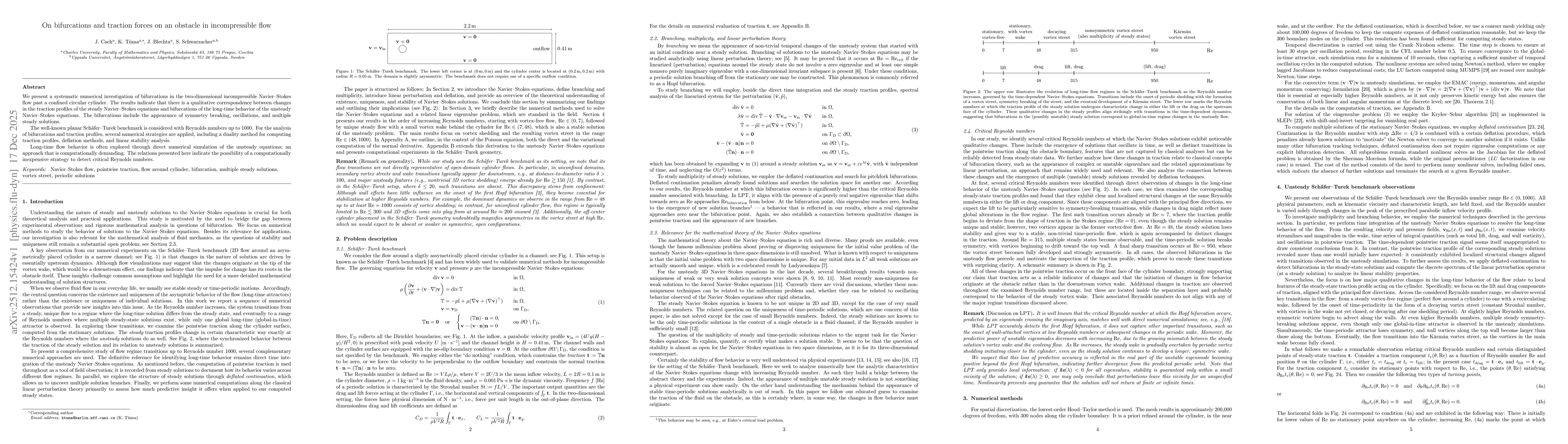 Thumbnail for On bifurcations and traction forces on an obstacle in incompressible flow