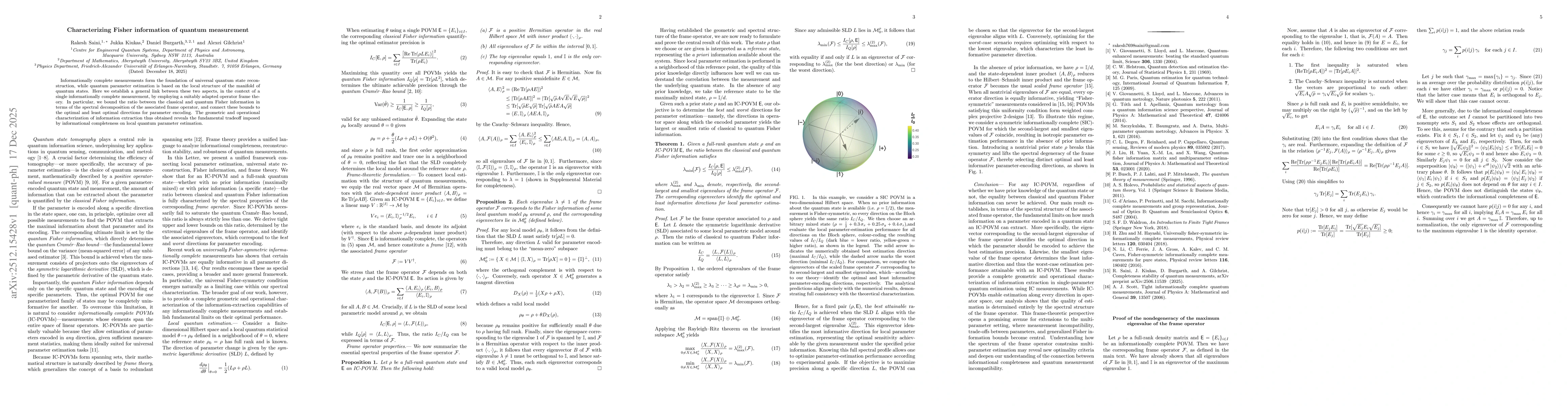 Thumbnail for Characterizing Fisher information of quantum measurement