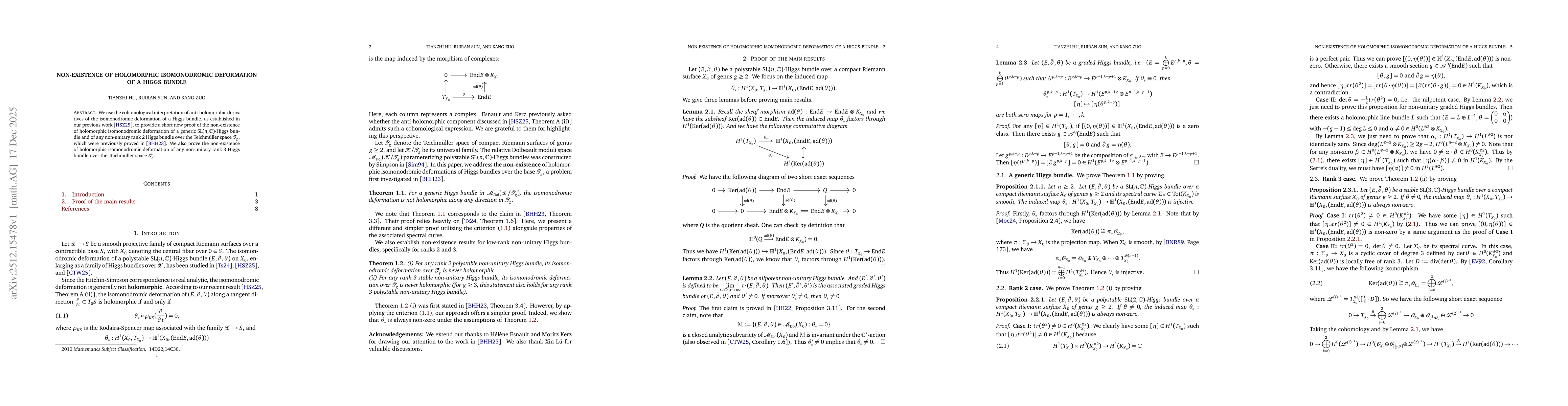 Thumbnail for Non-existence of holomorphic isomonodromic deformation of a Higgs bundle