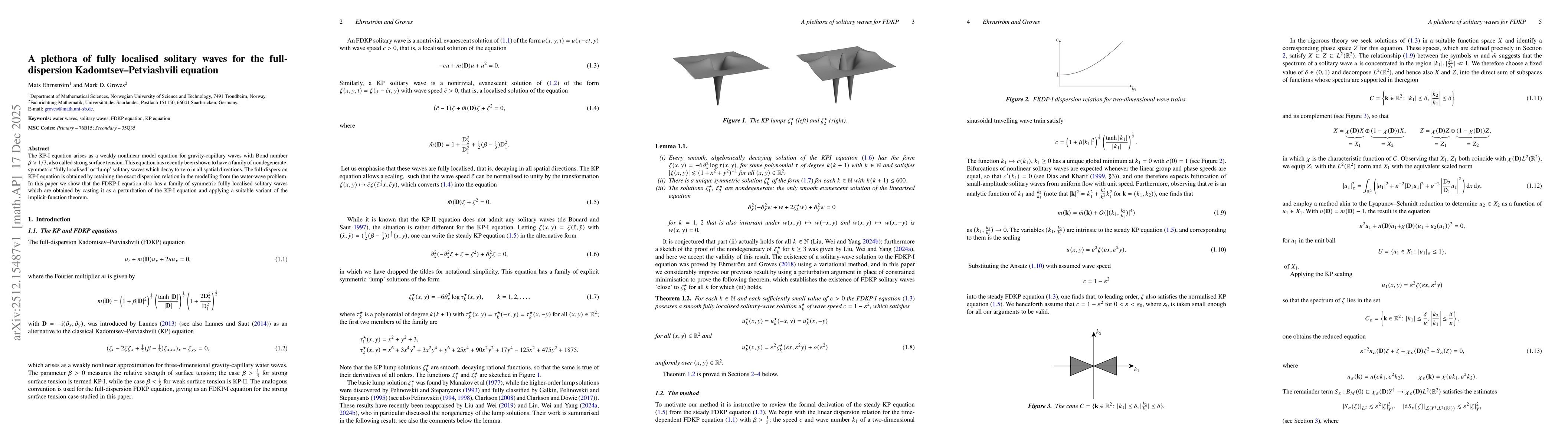 Thumbnail for A plethora of fully localised solitary waves for the full-dispersion Kadomtsev-Petviashvili equation