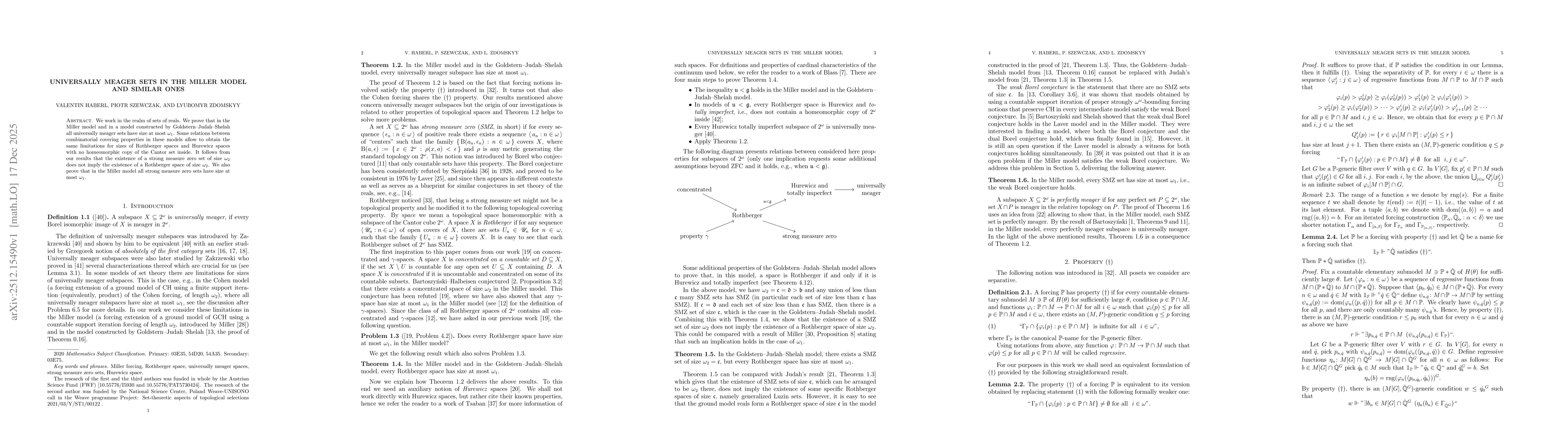 Thumbnail for Universally meager sets in the Miller model and similar ones