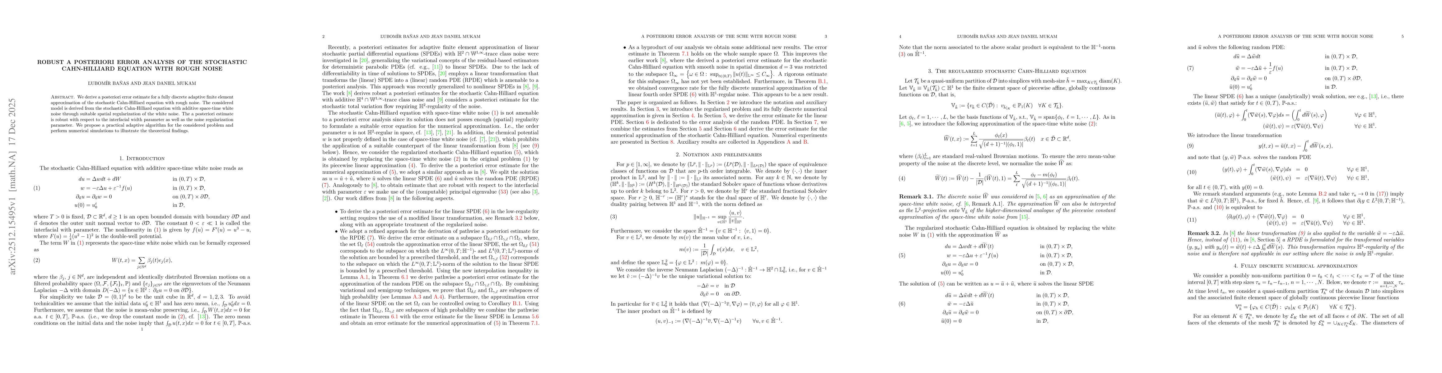 Thumbnail for Robust a posteriori error analysis of the stochastic Cahn-Hilliard equation with rough noise