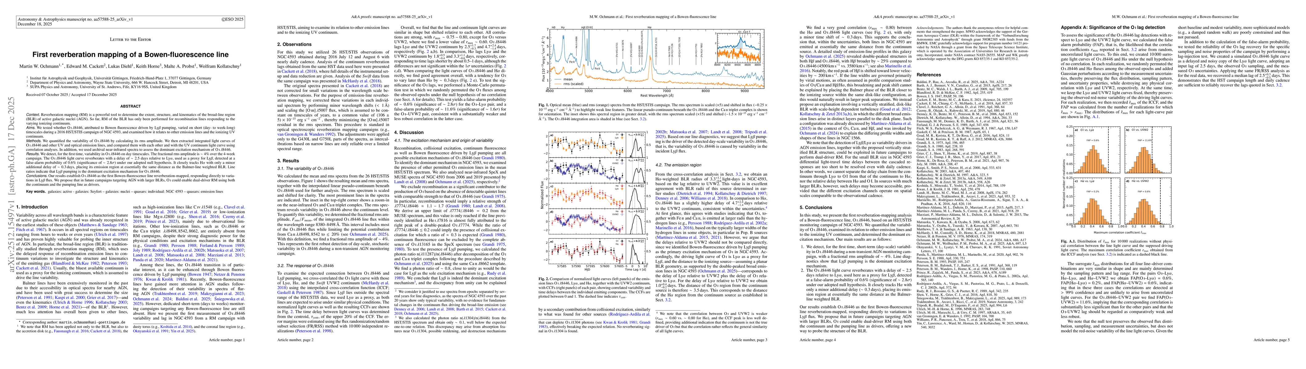 Thumbnail for First reverberation mapping of a Bowen-fluorescence line