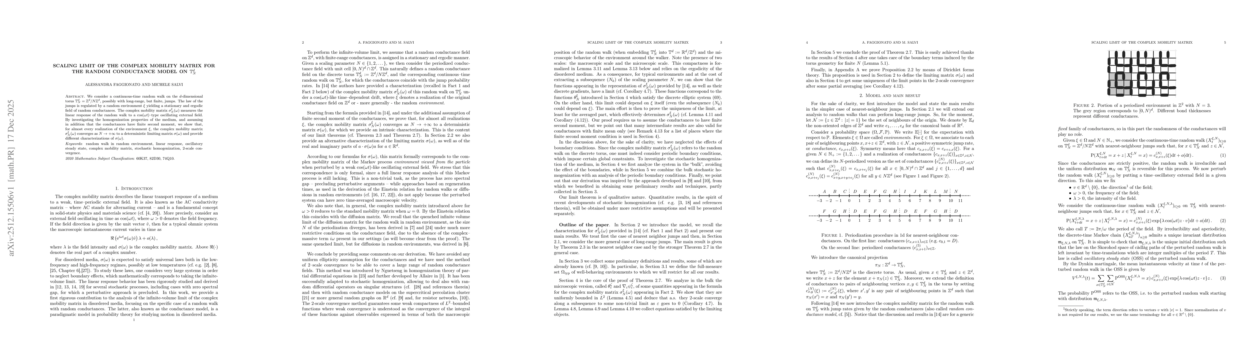 Thumbnail for Scaling limit of the complex mobility matrix for the random conductance model on $\mathbb{T}^d_N$