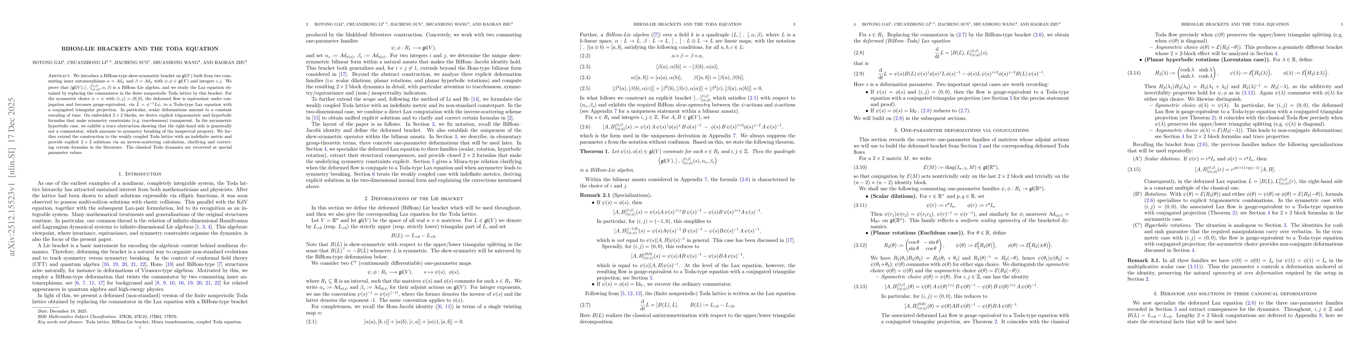 Thumbnail for BiHom-Lie brackets and the Toda equation