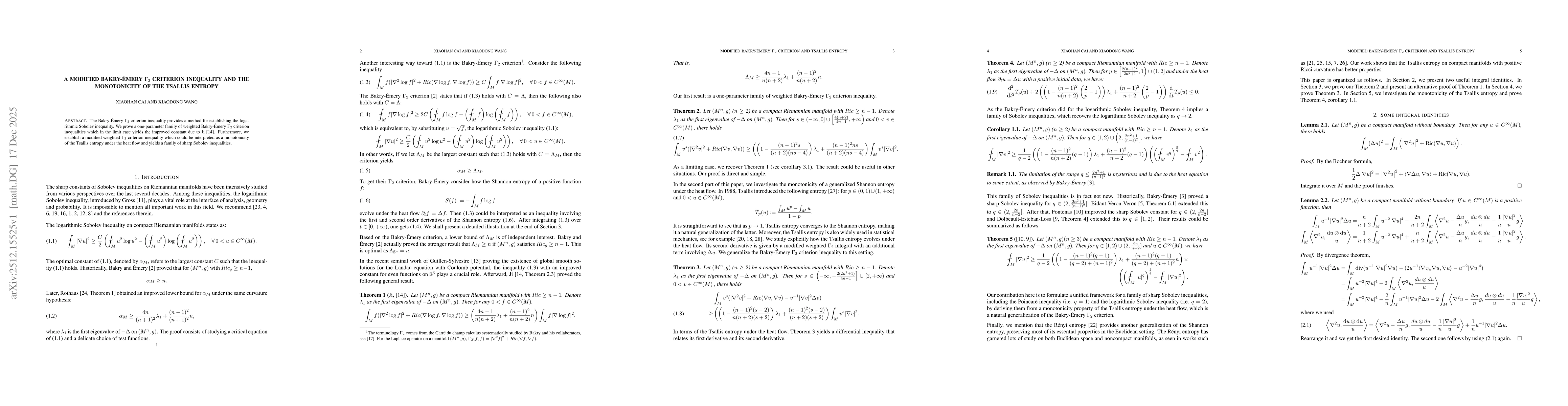 Thumbnail for A modified Bakry-Émery $Γ_2$ criterion inequality and the monotonicity of the Tsallis entropy