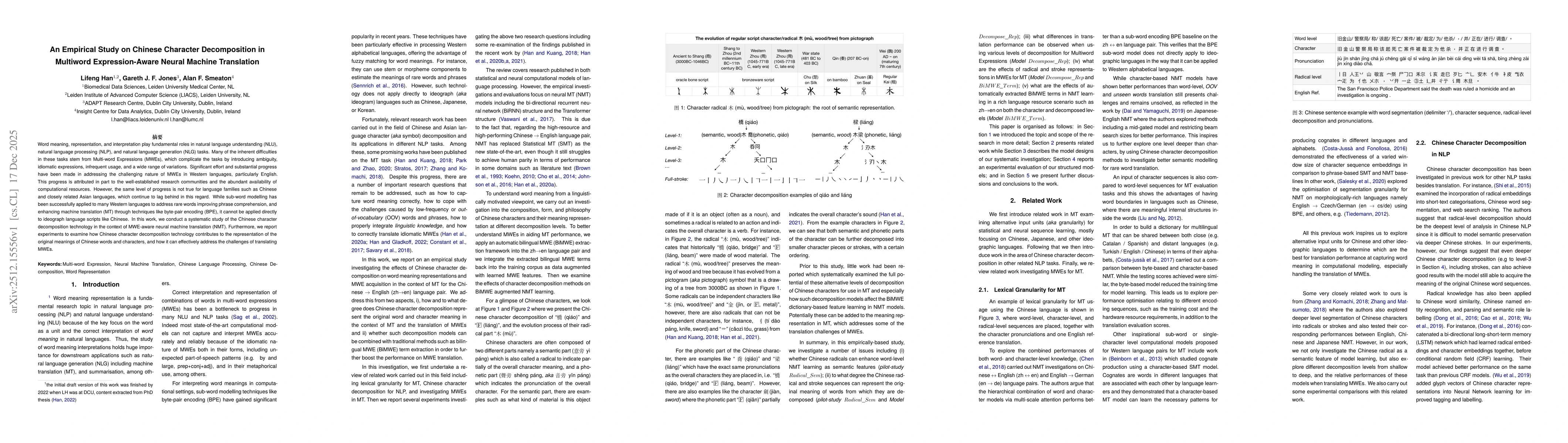 Thumbnail for An Empirical Study on Chinese Character Decomposition in Multiword Expression-Aware Neural Machine Translation