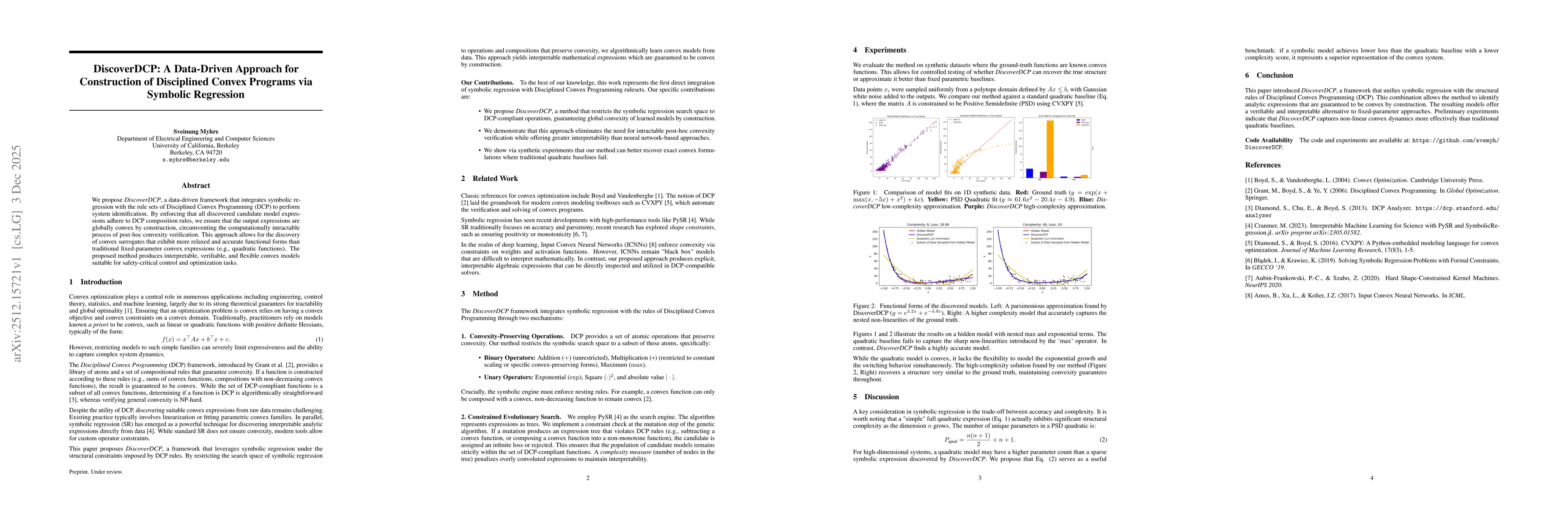 Thumbnail for DiscoverDCP: A Data-Driven Approach for Construction of Disciplined Convex Programs via Symbolic Regression