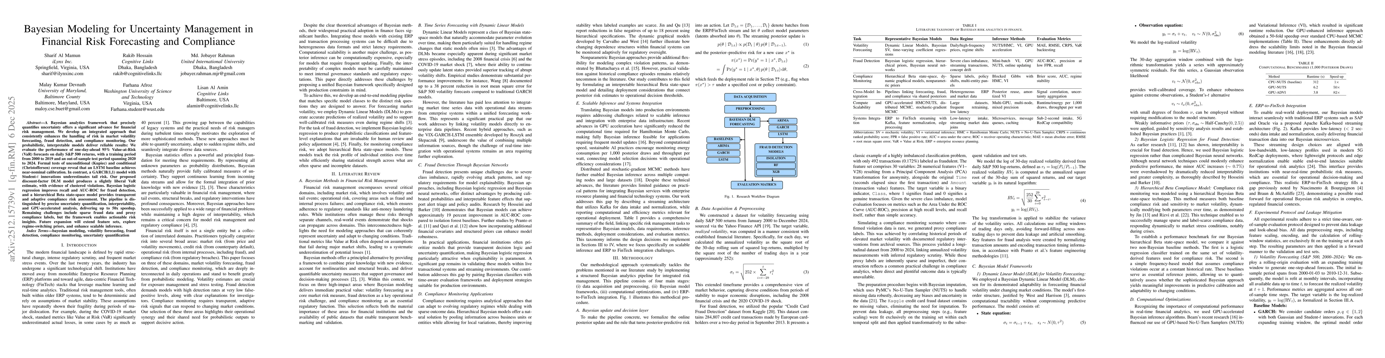 Thumbnail for Bayesian Modeling for Uncertainty Management in Financial Risk Forecasting and Compliance