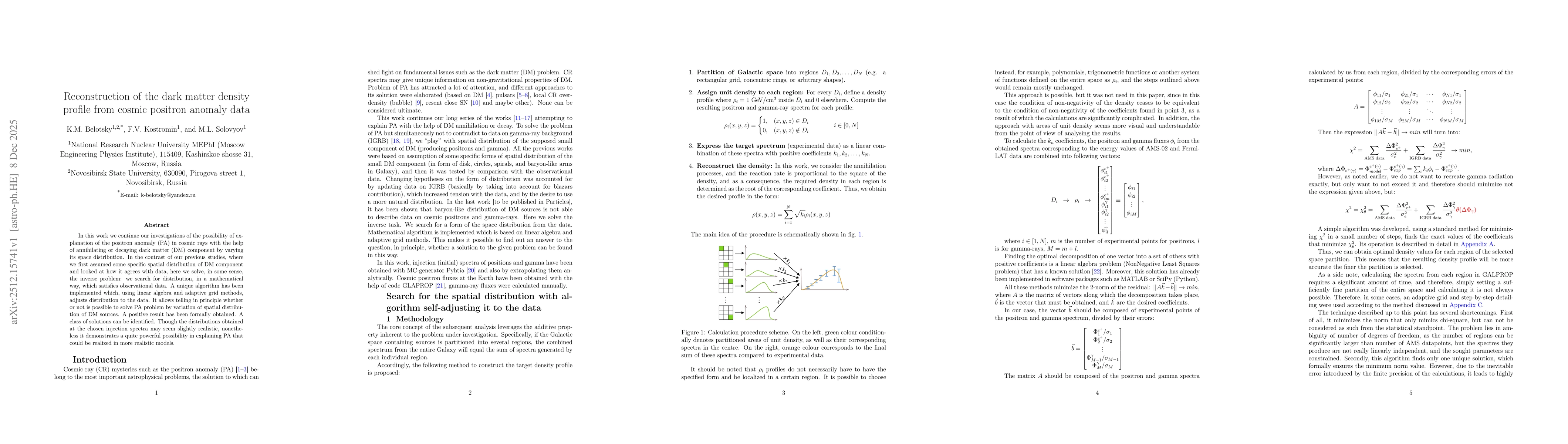 Thumbnail for Reconstruction of the dark matter density profile from cosmic positron anomaly data