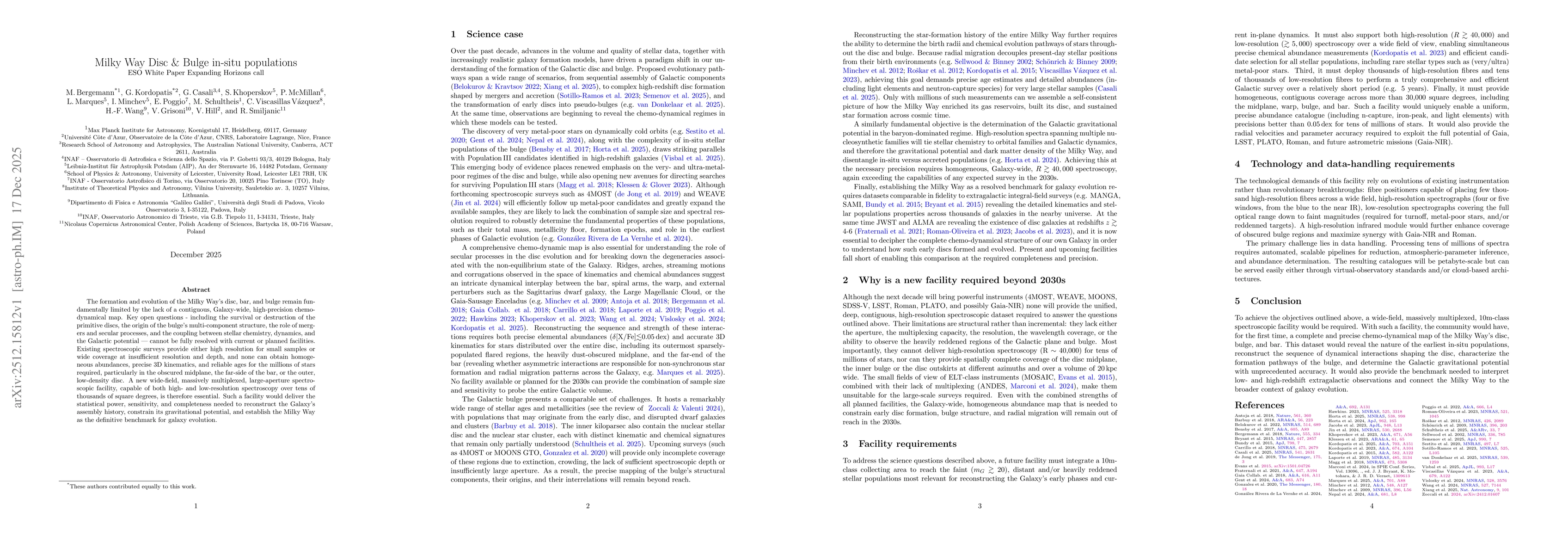 Thumbnail for Milky Way disc & Bulge in situ populations: ESO white paper - Expanding horizons call