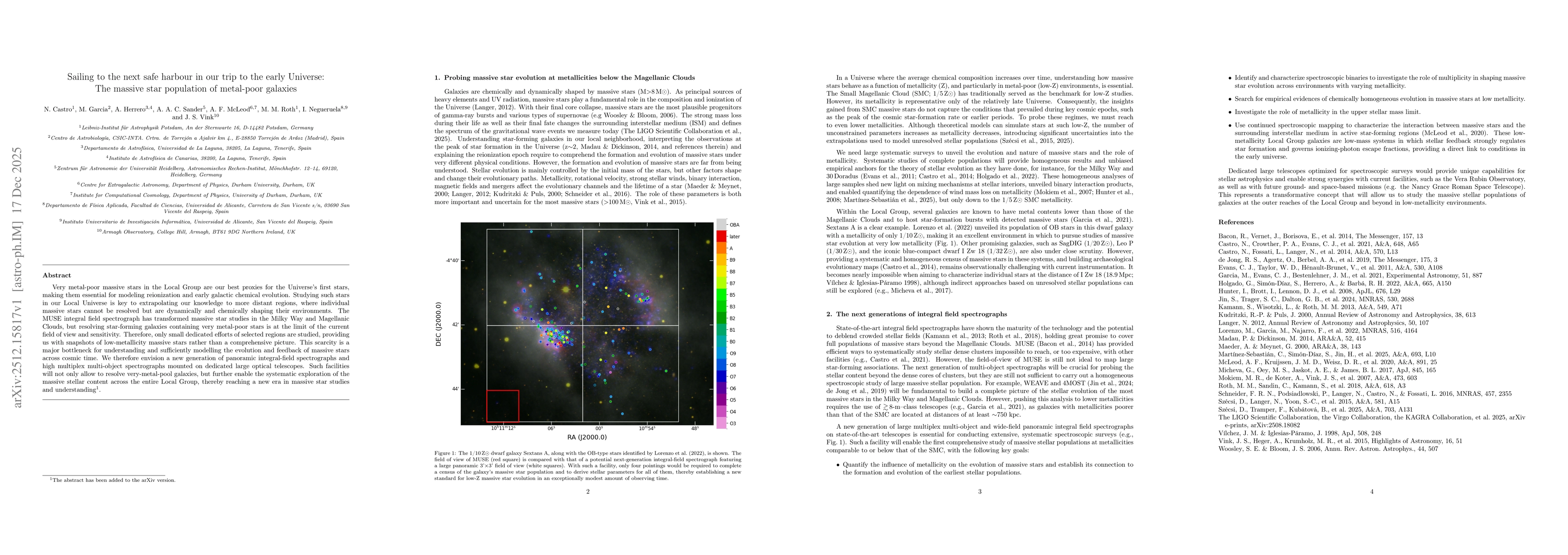 Thumbnail for Sailing to the next safe harbour in our trip to the early Universe: The massive star population of metal-poor galaxies