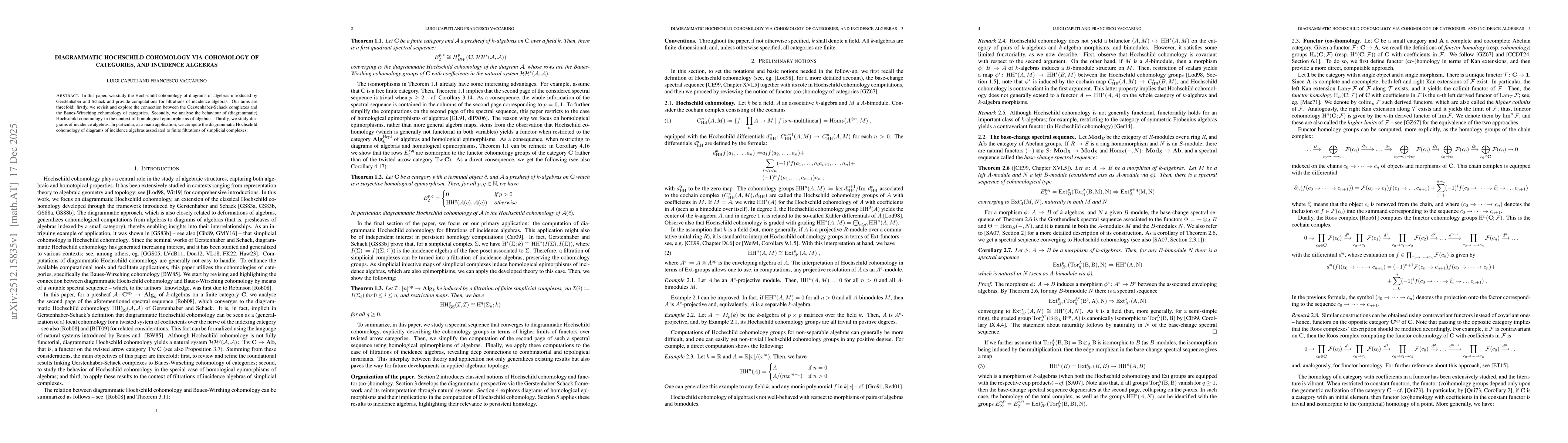 Thumbnail for Diagrammatic Hochschild cohomology via cohomology of categories, and incidence algebras