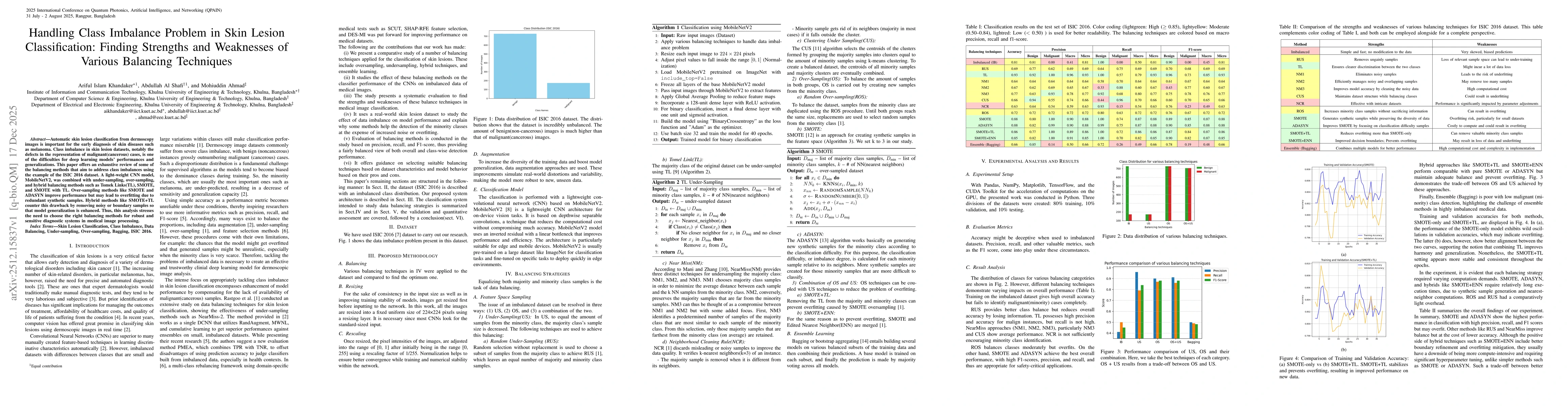 Thumbnail for Handling Class Imbalance Problem in Skin Lesion Classification: Finding Strengths and Weaknesses of Various Balancing Techniques