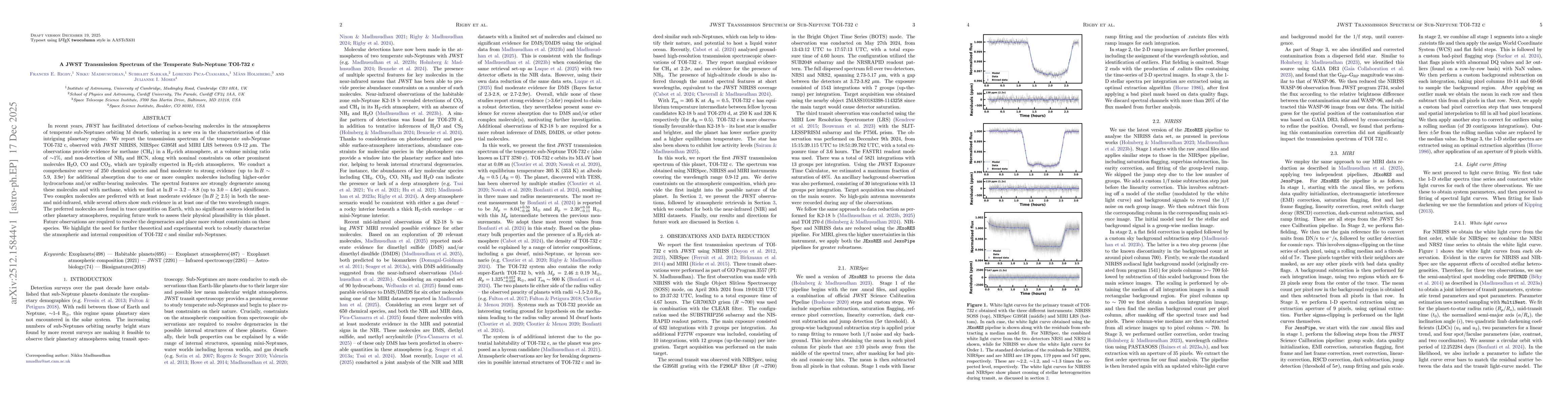 Thumbnail for A JWST Transmission Spectrum of the Temperate Sub-Neptune TOI-732 c