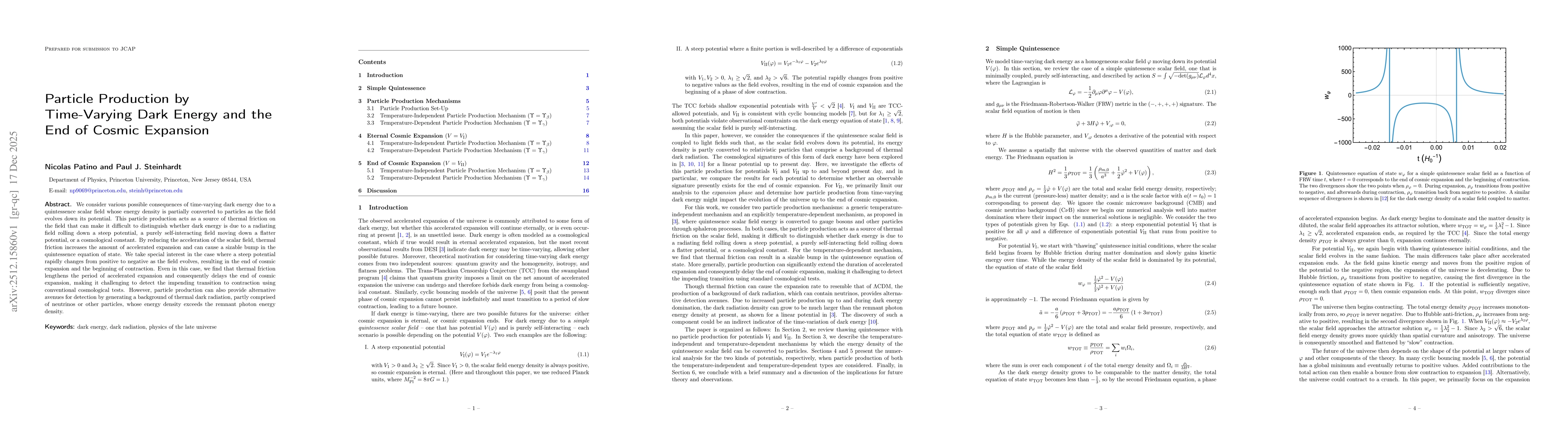 Thumbnail for Particle Production by Time-Varying Dark Energy and the End of Cosmic Expansion