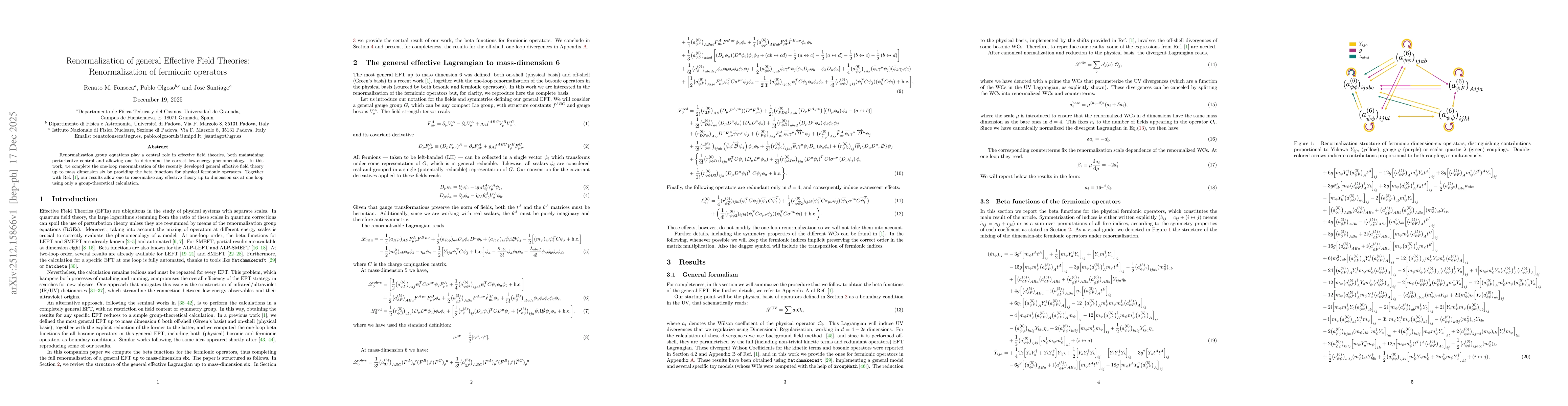 Thumbnail for Renormalization of general Effective Field Theories: Renormalization of fermionic operators