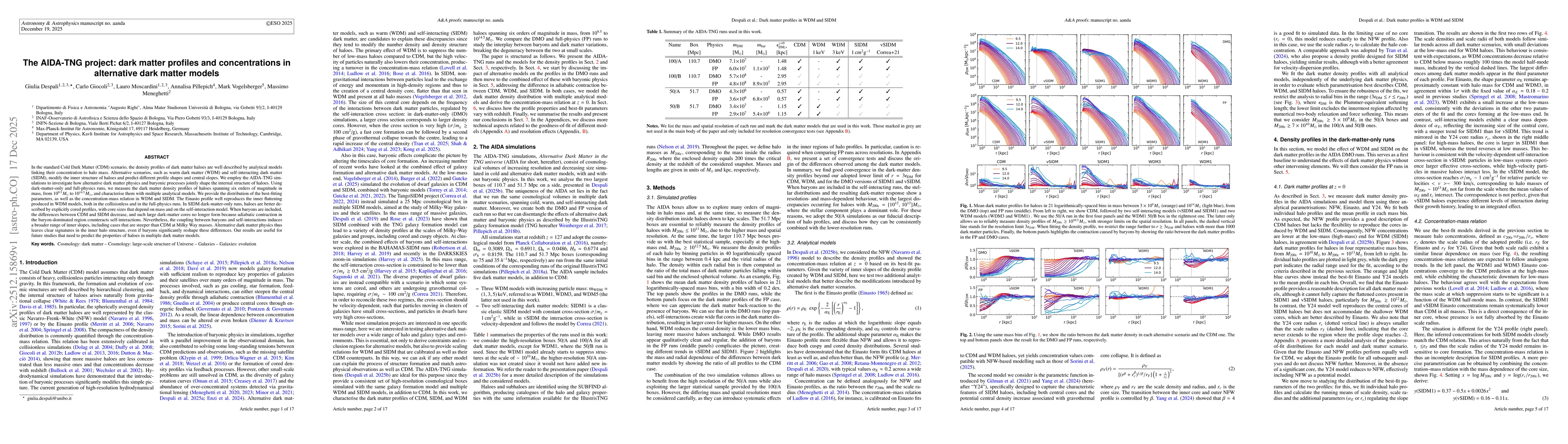 Thumbnail for The AIDA-TNG project: dark matter profiles and concentrations in alternative dark matter models