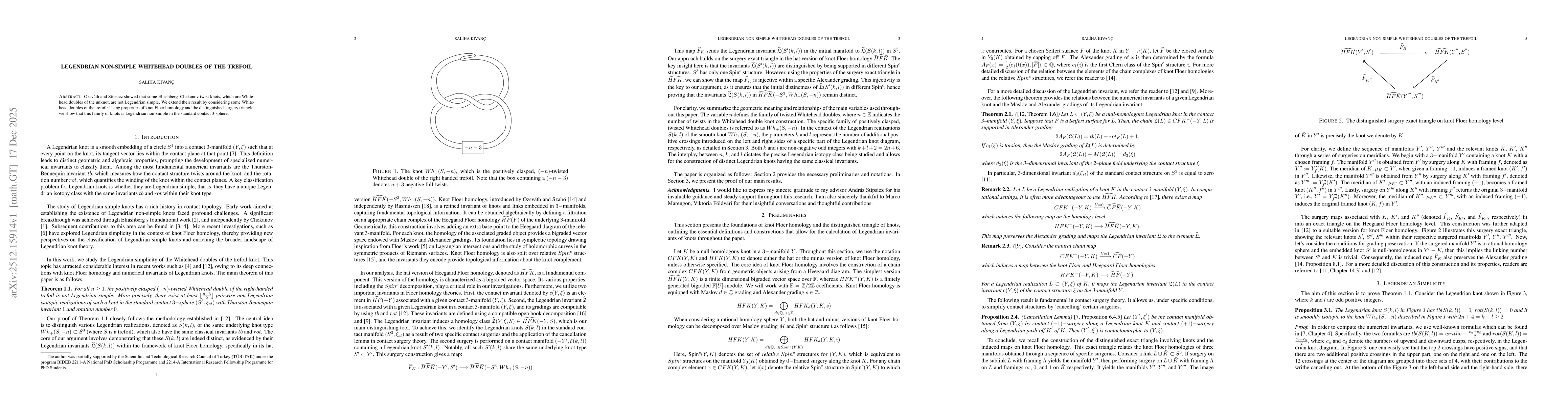 Thumbnail for Legendrian Non-simple Whitehead Doubles Of The Trefoil