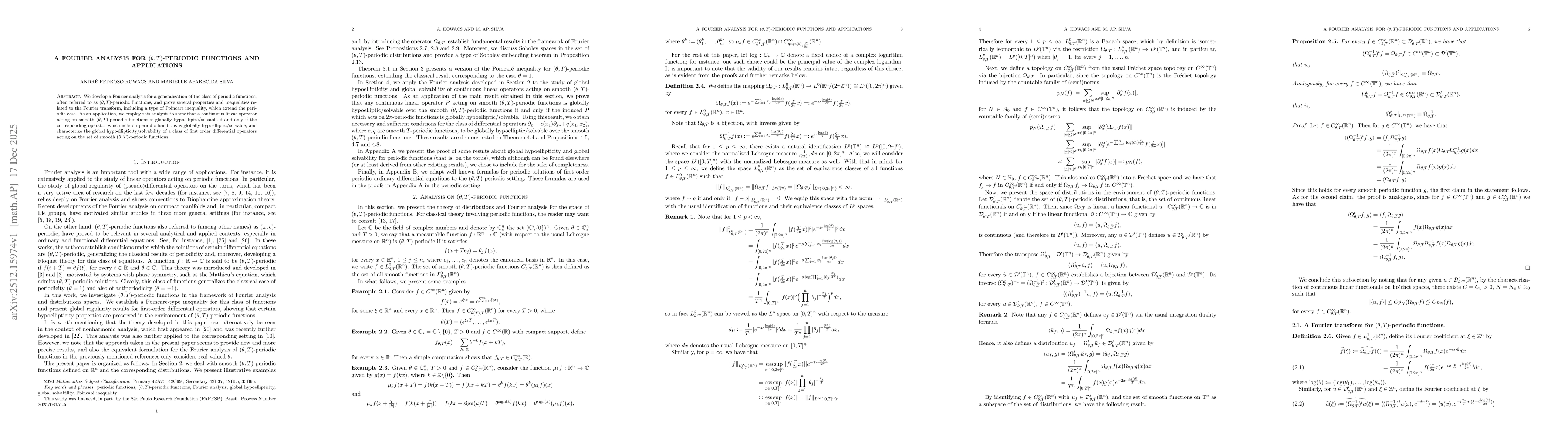 Thumbnail for A Fourier analysis for $(θ,T)$-periodic functions and applications