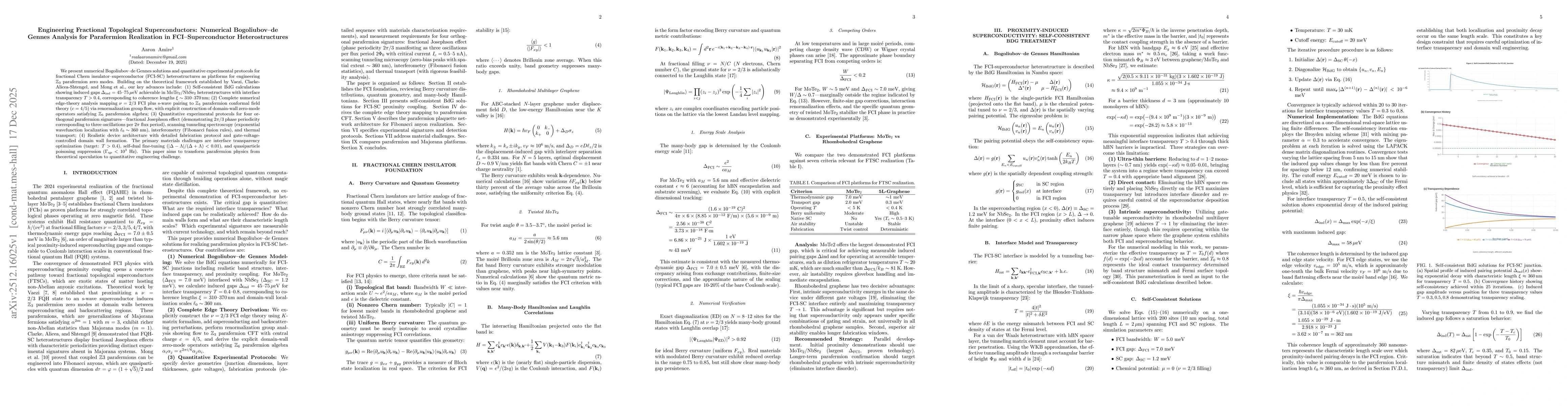 Thumbnail for Engineering Fractional Topological Superconductors: Numerical Bogoliubov-de Gennes Analysis for Parafermion Realization in FCI-Superconductor Heterostructures