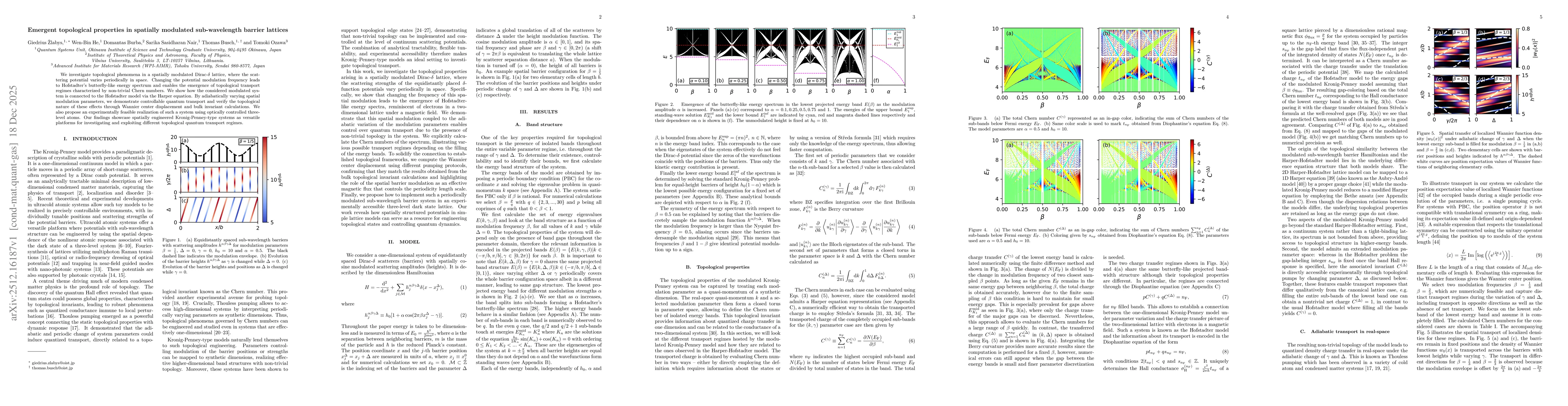 Thumbnail for Emergent topological properties in spatially modulated sub-wavelength barrier lattices