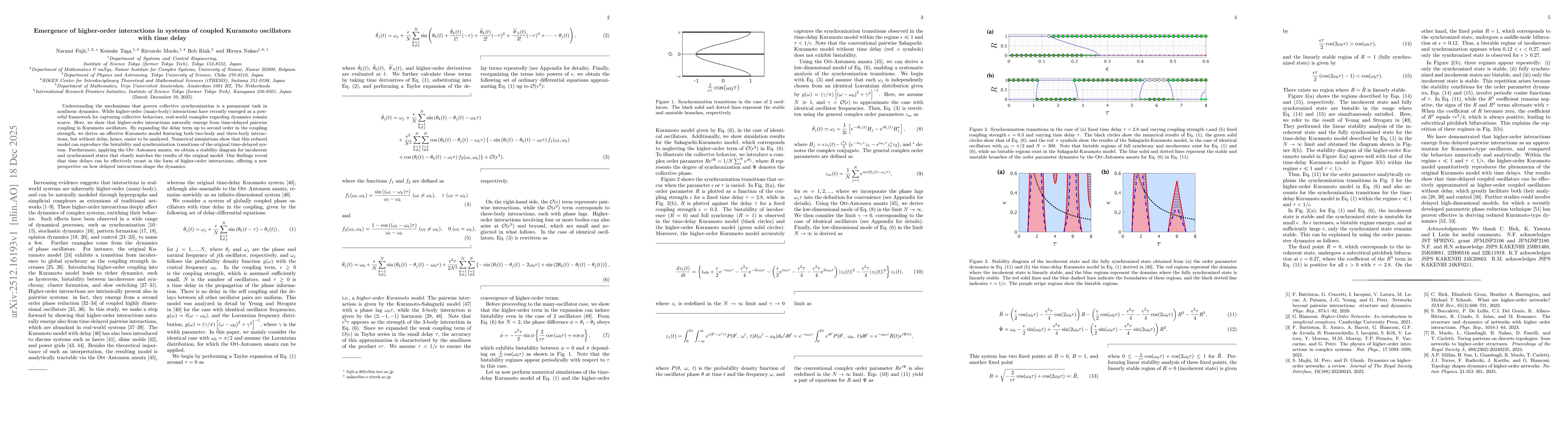 Thumbnail for Emergence of higher-order interactions in systems of coupled Kuramoto oscillators with time delay