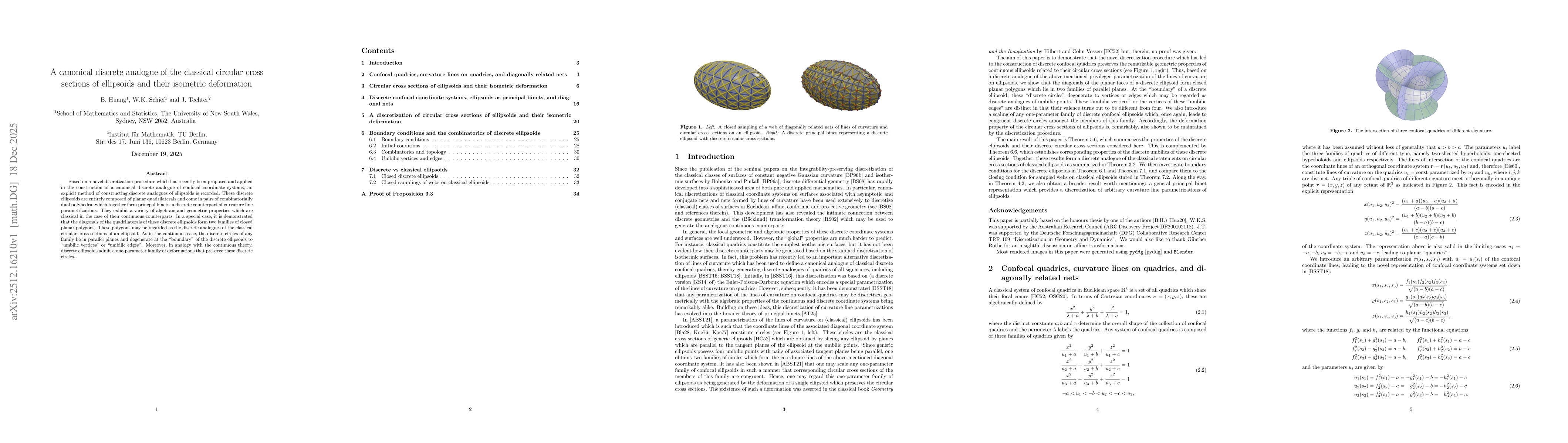Thumbnail for A canonical discrete analogue of the classical circular cross sections of ellipsoids and their isometric deformation