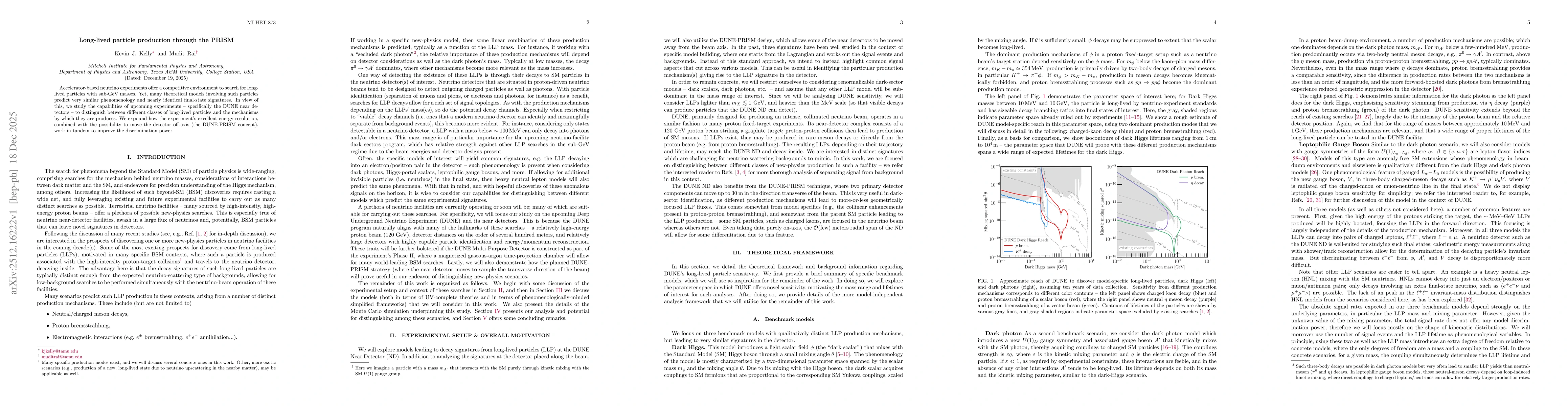 Thumbnail for Long-lived particle production through the PRISM