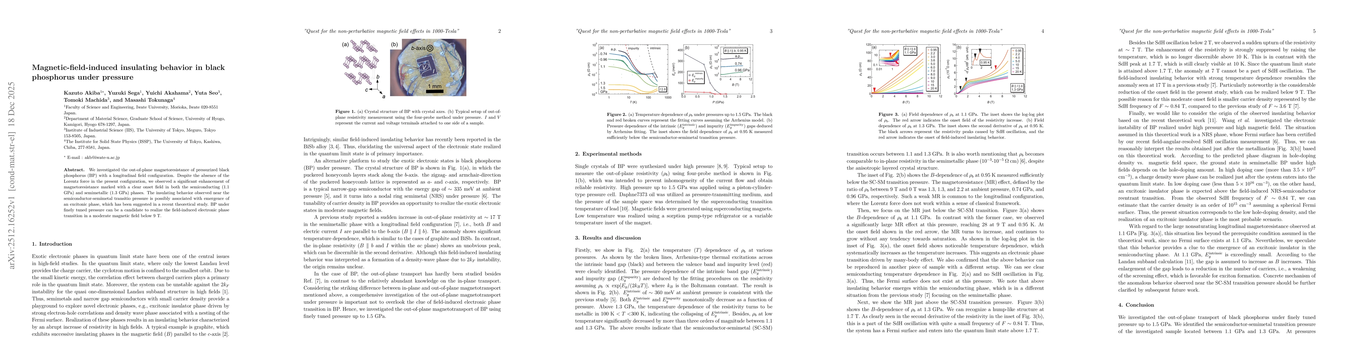 Thumbnail for Magnetic-field-induced insulating behavior in black phosphorus under pressure