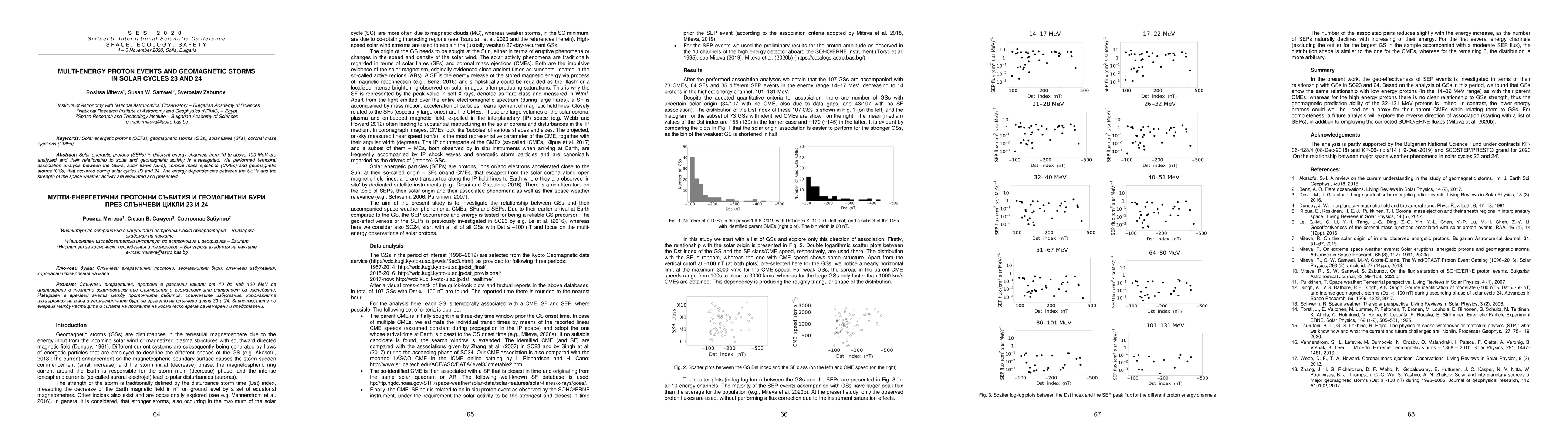 Thumbnail for Multi-Energy Proton Events and Geomagnetic Storms in Solar Cycles 23 and 24