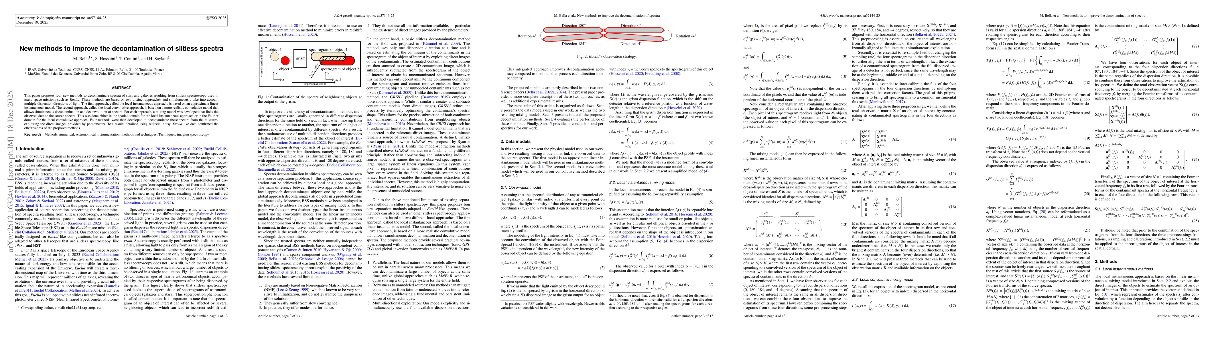 Thumbnail for New methods to improve the decontamination of slitless spectra