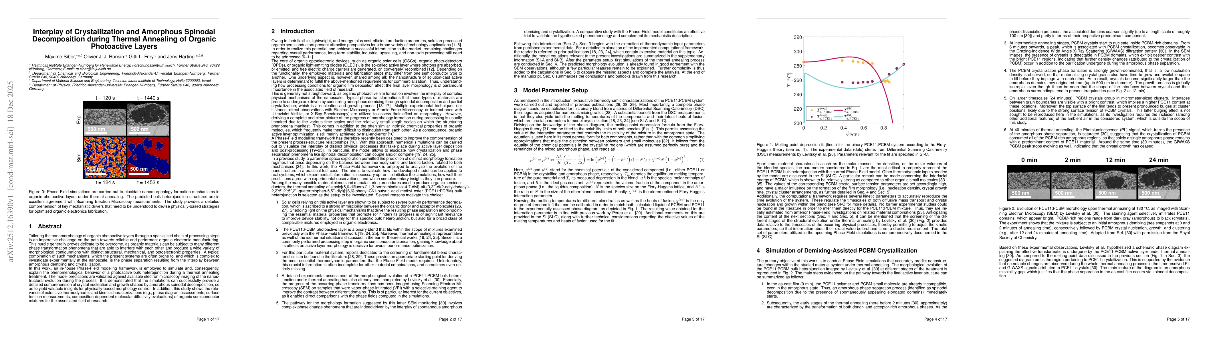 Thumbnail for Interplay of Crystallization and Amorphous Spinodal Decomposition during Thermal Annealing of Organic Photoactive Layers