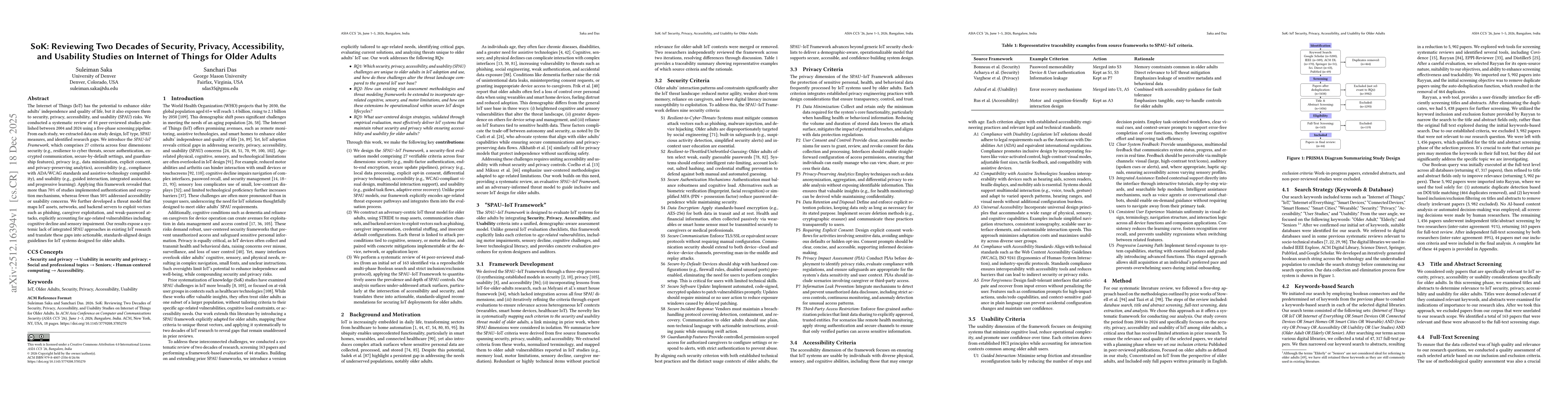 Thumbnail for SoK: Reviewing Two Decades of Security, Privacy, Accessibility, and Usability Studies on Internet of Things for Older Adults