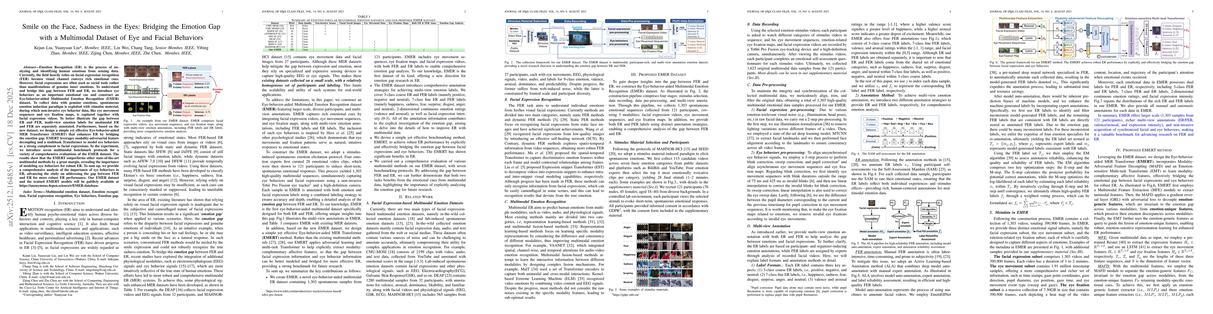 Thumbnail for Smile on the Face, Sadness in the Eyes: Bridging the Emotion Gap with a Multimodal Dataset of Eye and Facial Behaviors