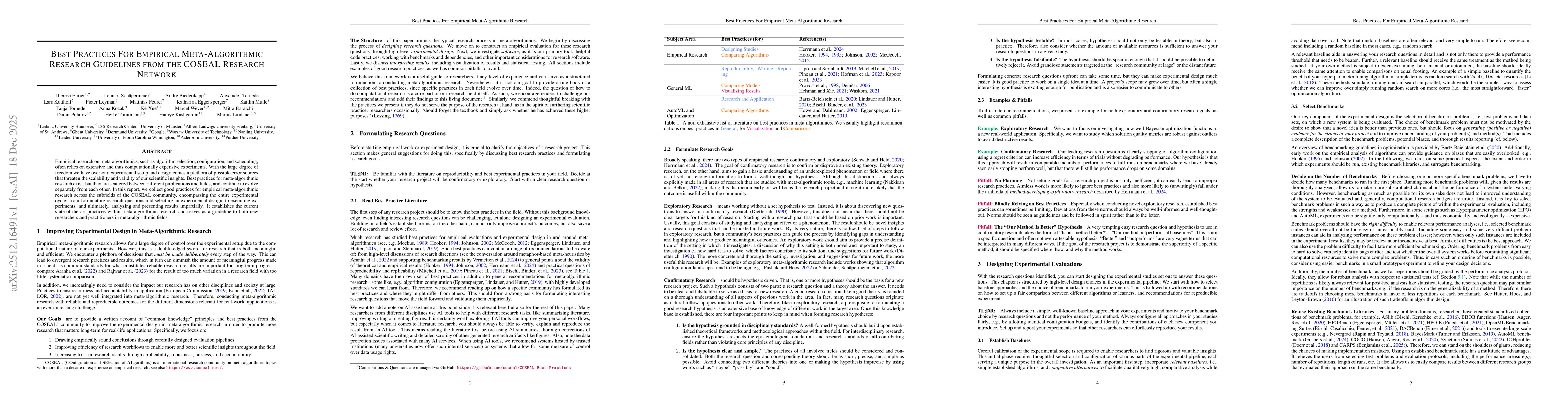 Thumbnail for Best Practices For Empirical Meta-Algorithmic Research Guidelines from the COSEAL Research Network