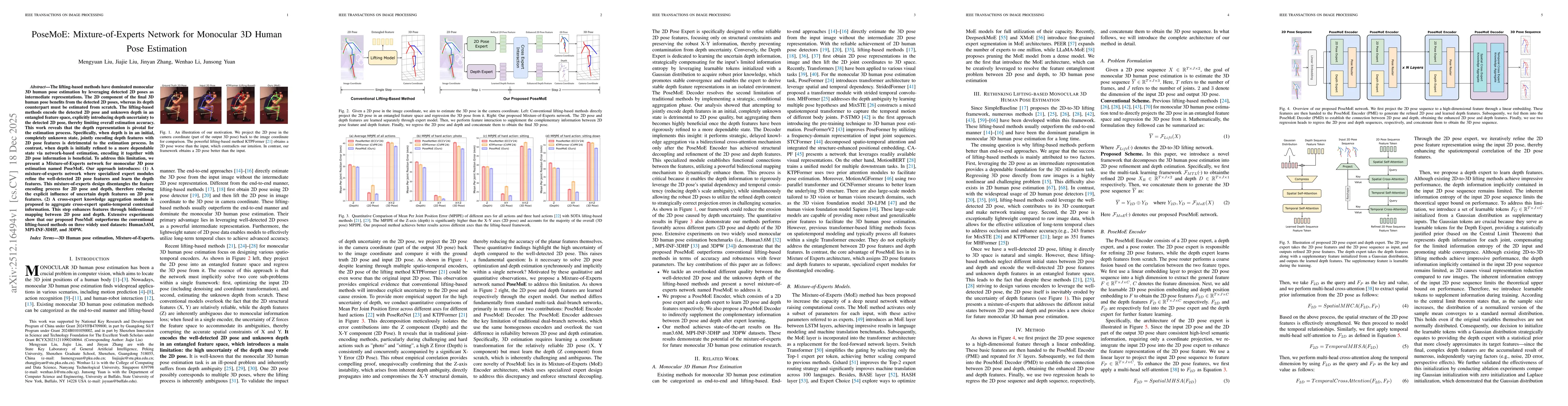Thumbnail for PoseMoE: Mixture-of-Experts Network for Monocular 3D Human Pose Estimation