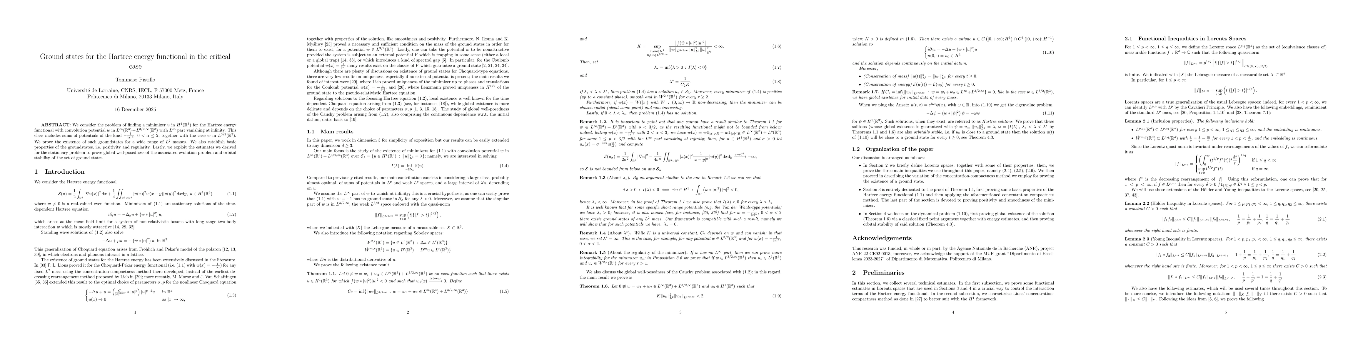 Thumbnail for Ground states for the Hartree energy functional in the critical case