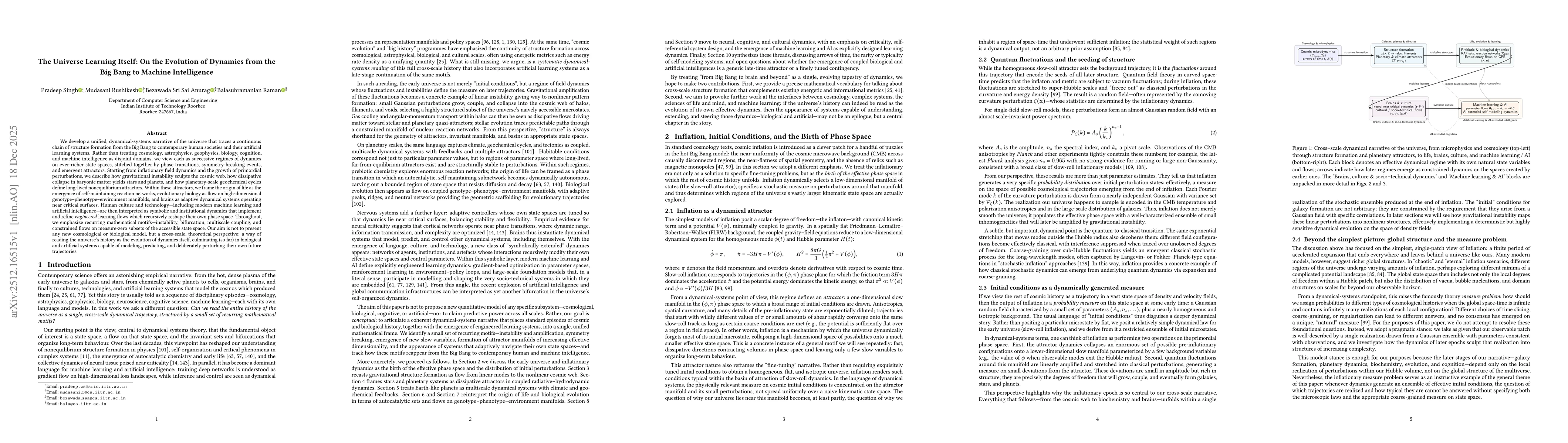 Thumbnail for The Universe Learning Itself: On the Evolution of Dynamics from the Big Bang to Machine Intelligence