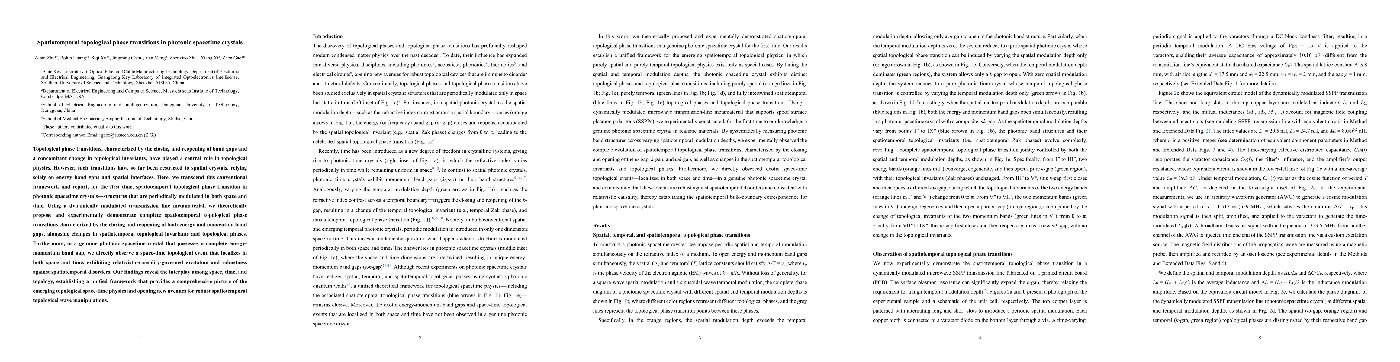 Thumbnail for Spatiotemporal topological phase transitions in photonic spacetime crystals